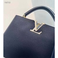 Louis Vuitton LV Women Capucines MM Handbag Blue Navy Taurillon Leather Canvas (3)