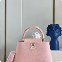 Louis Vuitton LV Women Capucines MM Handbag Pink Taurillon Leather Canvas (8)