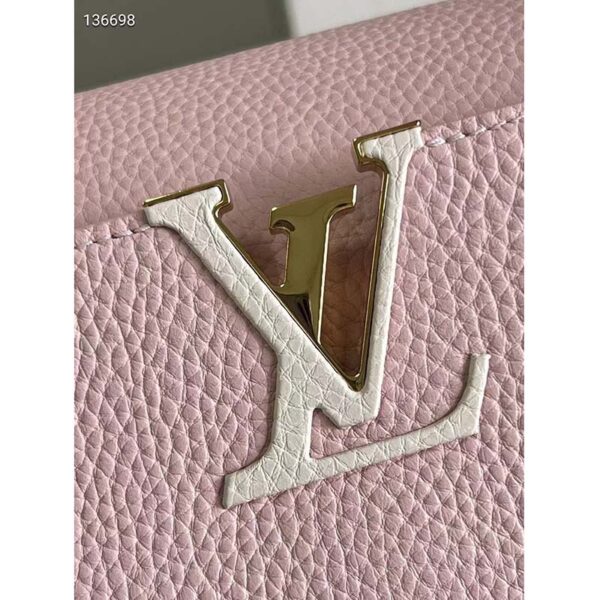 Louis Vuitton LV Women Capucines MM Handbag Pink Taurillon Leather Canvas (4)