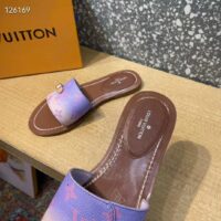 Louis Vuitton LV Women Lock It Flat Mule Rose Clair Pink Perforated Monogram Canvas (5)