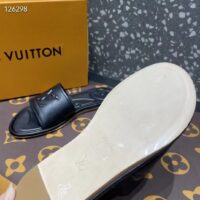 Louis Vuitton LV Women Magnetic Flat Mule Black Lambskin Leather Outsole (1)