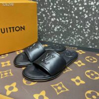 Louis Vuitton LV Women Magnetic Flat Mule Black Lambskin Leather Outsole (1)