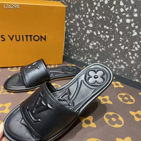 Louis Vuitton LV Women Magnetic Flat Mule Black Lambskin Leather Outsole (9)