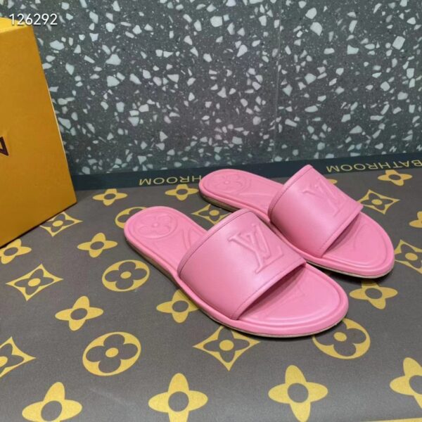 Louis Vuitton LV Women Magnetic Flat Mule Fuchsia Pink Lambskin Leather Outsole (11)