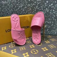 Louis Vuitton LV Women Magnetic Flat Mule Fuchsia Pink Lambskin Leather Outsole (4)