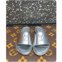 Louis Vuitton LV Women Magnetic Flat Mule Silver Lambskin Leather Outsole (5)