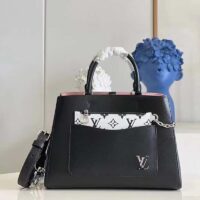 Louis Vuitton LV Women Marelle Tote MM Gold Black Epi Grained Cowhide (10)