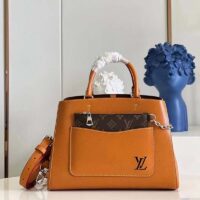 Louis Vuitton LV Women Marelle Tote MM Gold Miel Brown Epi Grained Cowhide (12)