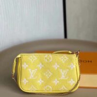 Louis Vuitton LV Women Mini Pochette Accessoires Yellow Monogram Empreinte Embossed Supple Grained Cowhide (1)