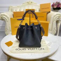 Louis Vuitton LV Women Muria Bucket Bag Black Mahina Perforated Calf Leather (1)