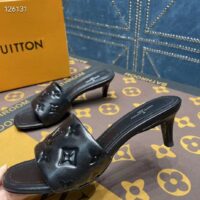 Louis Vuitton LV Women Revival Mule Black Monogram Embossed Lambskin 5.5 cm Heel (9)