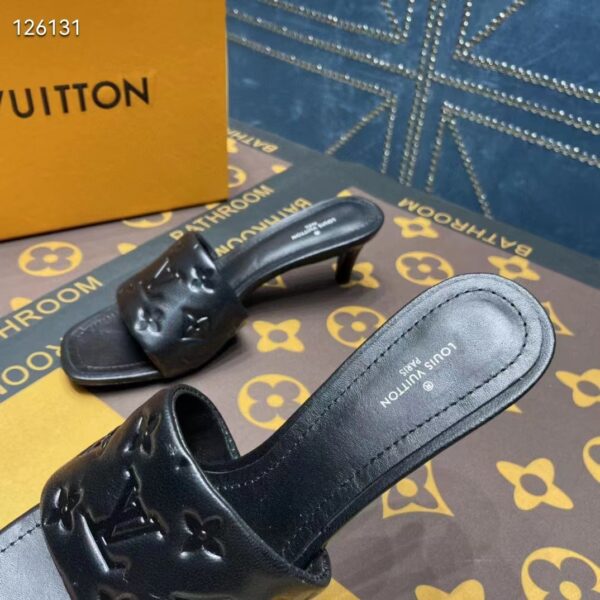 Louis Vuitton LV Women Revival Mule Black Monogram Embossed Lambskin 5.5 cm Heel (5)