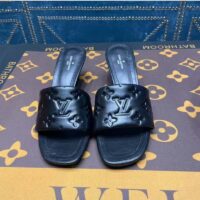 Louis Vuitton LV Women Revival Mule Black Monogram Embossed Lambskin 5.5 cm Heel (9)