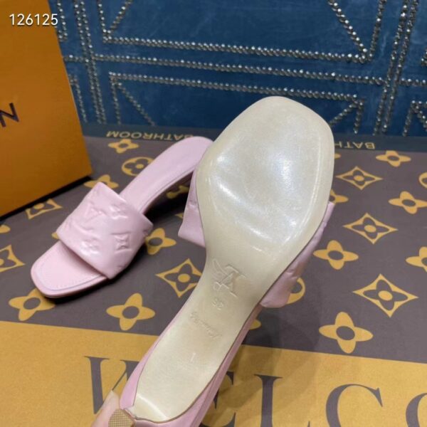 Louis Vuitton LV Women Revival Mule Pink Monogram Embossed Lambskin 5.5 cm Heel (10)