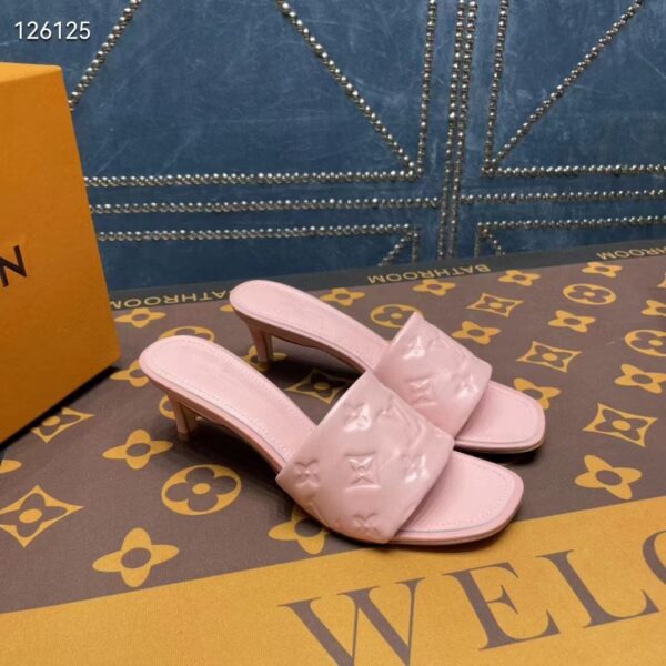 Louis Vuitton LV Women Revival Mule Pink Monogram Embossed Lambskin 5.5 cm Heel (5)