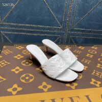 Louis Vuitton LV Women Revival Mule White Monogram Embossed Lambskin 5.5 cm Heel (5)