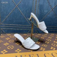 Louis Vuitton LV Women Revival Mule White Monogram Embossed Lambskin 5.5 cm Heel (5)