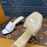 Louis Vuitton LV Women Revival Mule White Monogram Embossed Lambskin 5.5 cm Heel (5)