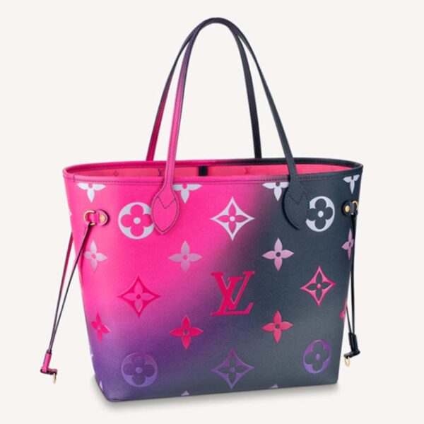 Louis Vuitton Women Neverfull MM Tote Midnight Fuchsia Monogram Coated Canvas (2)