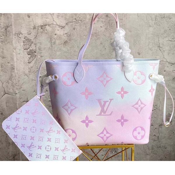 Louis Vuitton Women Neverfull MM Tote Sunrise Pastel Monogram Coated Canvas (13)