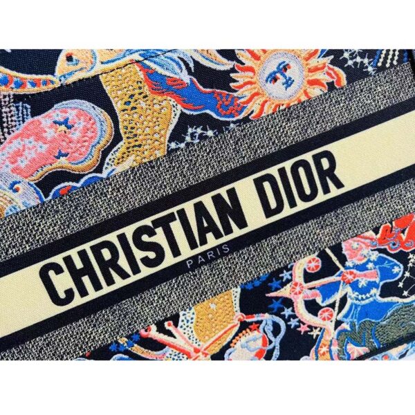 Dior Unisex CD Medium Book Tote Black Multicolor Dior Zodiac Fantastico Embroidery (6)