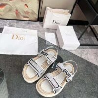 Dior Unisex CD Shoes DiorAct Sandal White Black Technical Mesh Rubber (6)