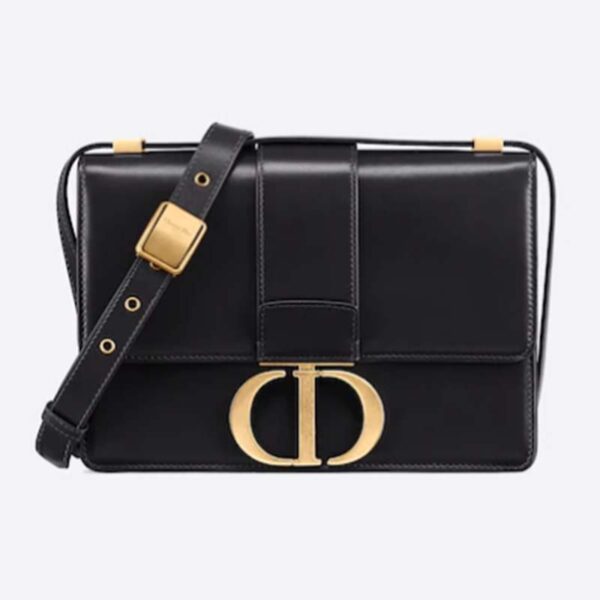 Dior Women CD 30 Montaigne Bag Black Box Calfskin