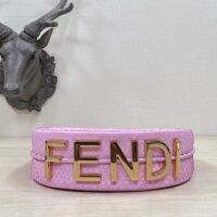 Fendi Women FF Fendigraphy Small Pale Pink Python Leather Bag (2)