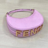 Fendi Women FF Fendigraphy Small Pale Pink Python Leather Bag (2)