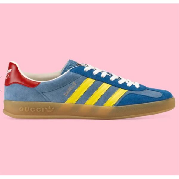 Gucci Unisex Adidas x Gucci Gazelle Sneaker Light Blue Suede Trefoil Embossed (9)