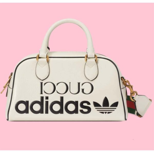 Gucci Unisex Adidas x Gucci Mini Duffle Bag Off-White Leather Interlocking G