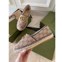 Gucci Unisex Matelassé Canvas Espadrille Beige Ebony Diagonal Matelassé Original GG Canvas (6)