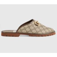 Gucci Unisex Slipper with Horsebit GG Supreme Canvas Gold-Toned Hardware (5)