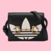 Gucci Women Adidas x Gucci Card Case Horsebit Black Off-White Leather Trefoil Print