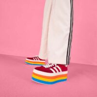 Gucci Women Adidas x Gucci GG Gazelle Sneaker Red Velvet Details Demetra (11)