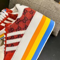 Gucci Women Adidas x Gucci GG Gazelle Sneaker Red Velvet Details Demetra (11)