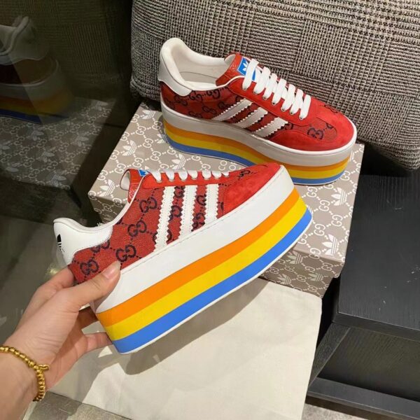 Gucci Women Adidas x Gucci GG Gazelle Sneaker Red Velvet Details Demetra (3)