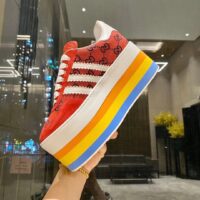 Gucci Women Adidas x Gucci GG Gazelle Sneaker Red Velvet Details Demetra (11)