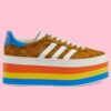 Gucci Women Adidas x Gucci GG Gazelle Sneaker Walnut Bordeaux GG Canvas