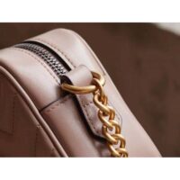 Gucci Women GG Marmont Matelassé Mini Bag Dusty Pink Matelassé Chevron Leather (16)