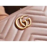 Gucci Women GG Marmont Matelassé Mini Bag Dusty Pink Matelassé Chevron Leather (16)