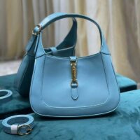 Gucci Women Jackie 1961 Small Shoulder Bag Light Blue Leather (6)