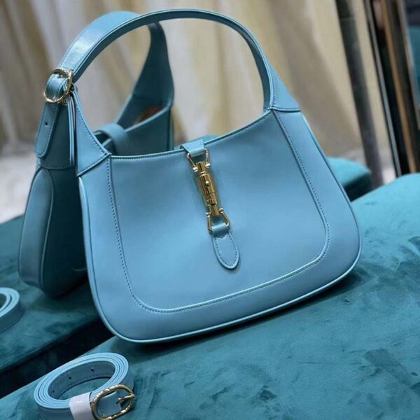 Gucci Women Jackie 1961 Small Shoulder Bag Light Blue Leather (4)