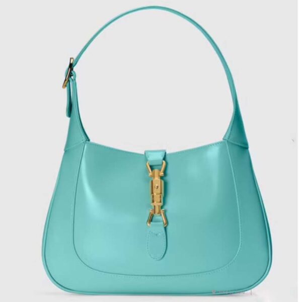 Gucci Women Jackie 1961 Small Shoulder Bag Light Blue Leather (6)