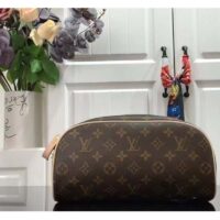 Louis Vuitton LV Unisex Dopp Kit Toilet Pouch Brown Monogram Coated Canvas (8)