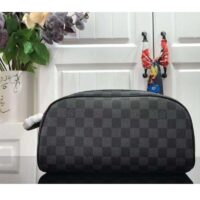 Louis Vuitton LV Unisex Dopp Kit Toilet Pouch Grey Damier Graphite Canvas (8)