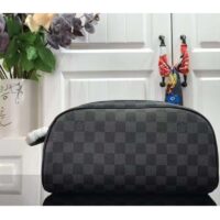 Louis Vuitton LV Unisex Dopp Kit Toilet Pouch Grey Damier Graphite Canvas (8)