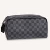 Louis Vuitton LV Unisex Dopp Kit Toilet Pouch Grey Damier Graphite Canvas