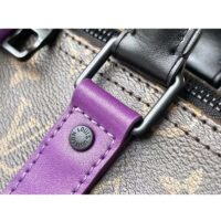 Louis Vuitton LV Unisex Keepall Bandoulière 50 Travel Bag Purple Monogram Coated Canvas (7)