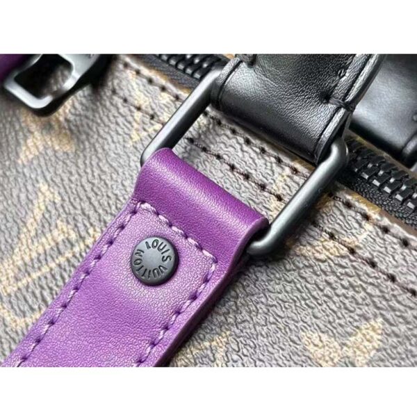 Louis Vuitton LV Unisex Keepall Bandoulière 50 Travel Bag Purple Monogram Coated Canvas (4)